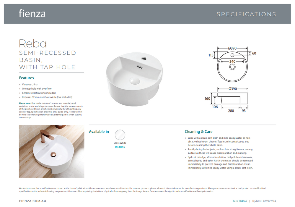 Product Specification Information
