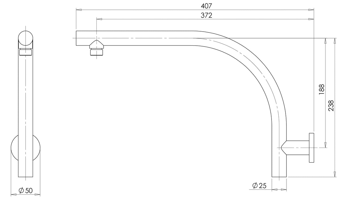 Rush Shower Arm Only (Brushed Gold)