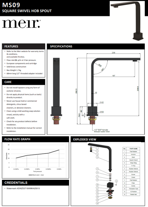 Product Specification Information