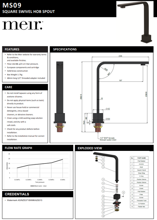Product Specification Information