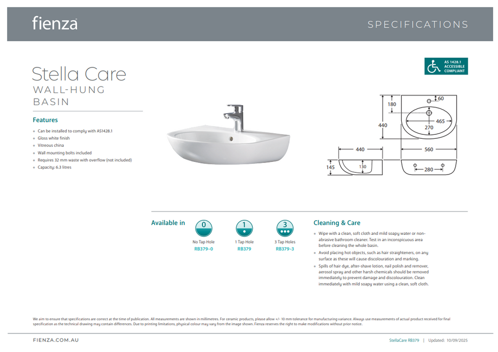 Product Specification Information Without Shroud