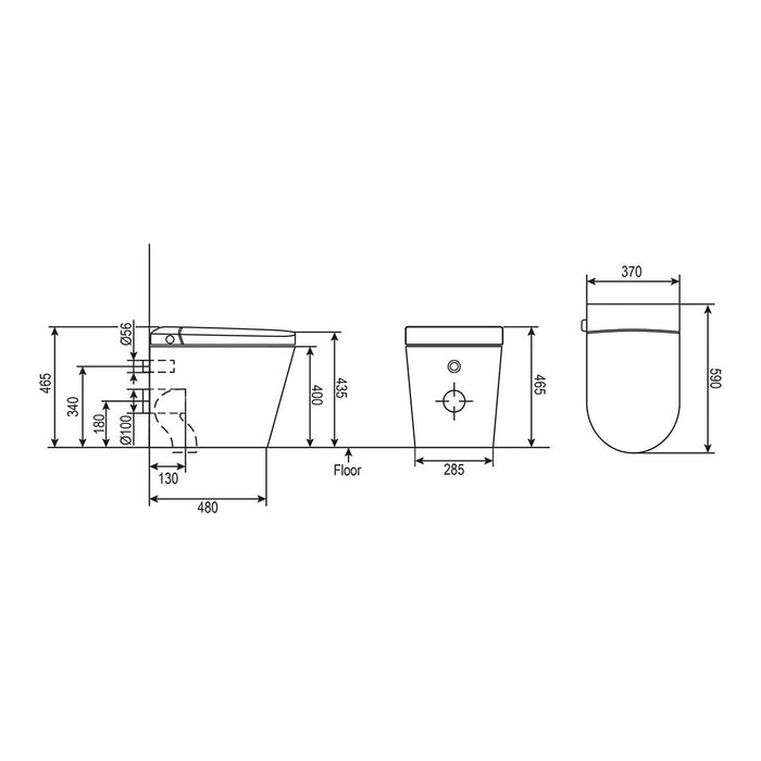 Specification Line Drawing Toilet Pan Only