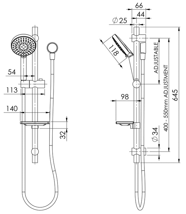 Vivid Rail Shower (Brushed Nickel)