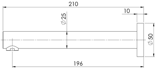 Vivid Wall Bath Outlet 200mm (Brushed Gold) (Line Drawing)