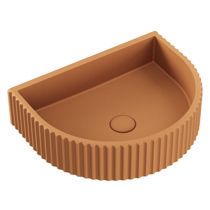 Fienza Valentina Fluted Arch Concrete Wall Basin (Tuscan)