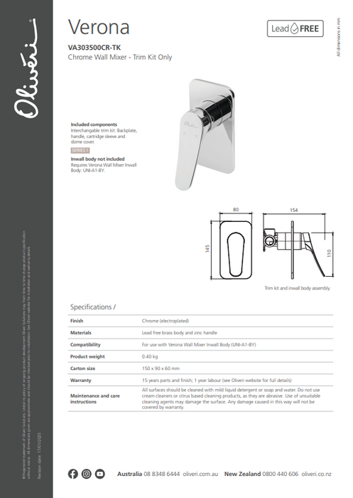 Product Specification Information