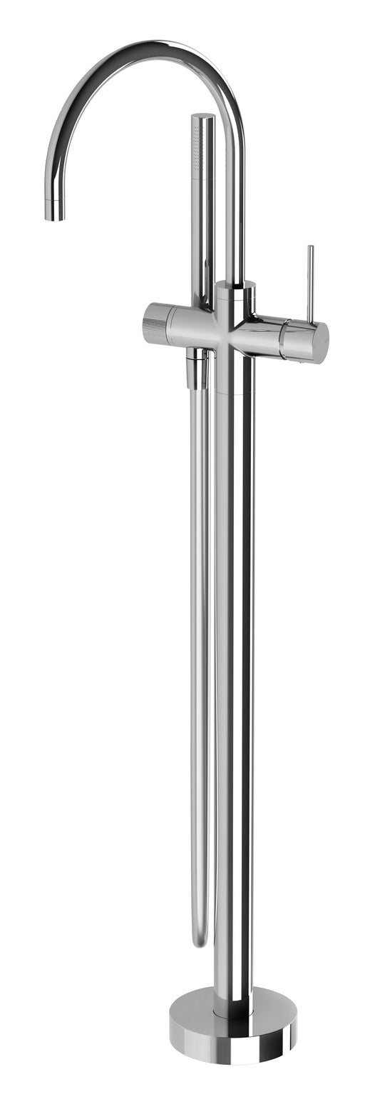 Vivid Slimline Floor Mounted Bath Mixer with Hand Shower (Chrome)