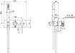 Vivid Slimline Wall Shower System (Line Drawing)