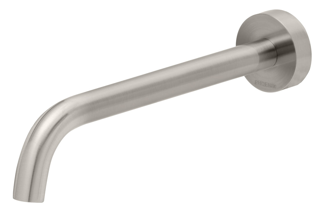 Vivid Slimline Wall Basin Outlet 230mm Curved (Brushed Nickel)