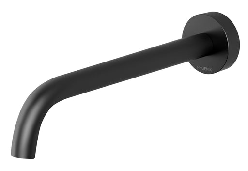 Vivid Slimline Wall Bath Outlet 230mm Curved (Matte Black)