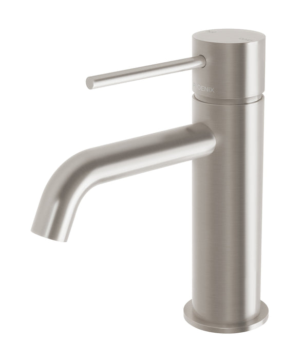 Vivid Slimline Basin Mixer Curved Outlet (Brushed Nickel)