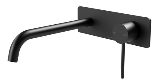 Vivid Slimline Wall Bath Mixer Set 230mm (Matte Black)