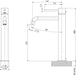 Vivid Slimline Vessel Mixer Curved Spout (Line Drawing)