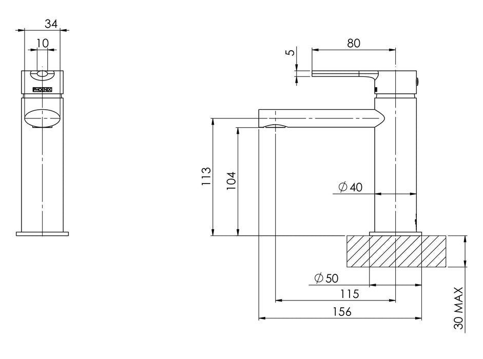 Vivid Slimline Oval Basin Mixer (Brushed Nickel)