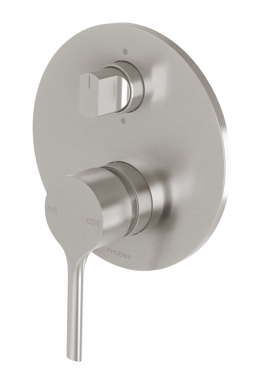 Vivid Slimline Oval Shower / Bath Diverter Mixer (Brushed Nickel)