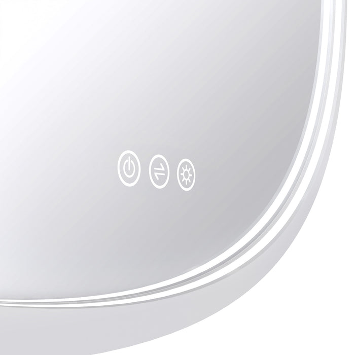 Euro Mirror OLËK White Frame Round LED Mirror (Multiple Sizes)