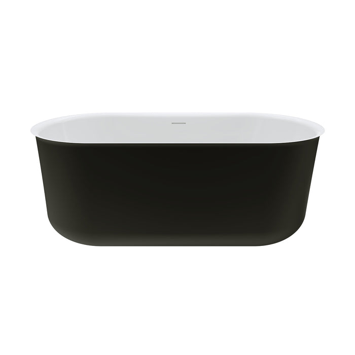 Fienza Windsor Freestanding Acrylic Bath with Overflow - 1500mm (Matte Black)