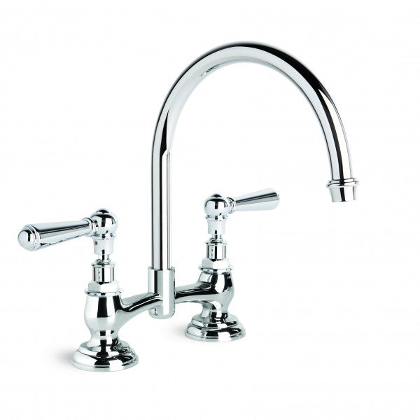Neu England Kitchen Mixer with Swivel Spout 140mm Fixed Centres (Levers) (Chrome)