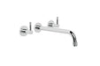 Yokato Wall Basin Set with 200mm Spout and Installation Kit (Knurled Levers) (Chrome) (Flow Control)