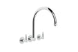 Yokato Wall Set with 235mm Swivel Spout (Knurled Levers) )(Chrome) (Flow Control)