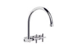 Yokato Wall Set with 235mm Swivel Spout, Backplate and Installation Kit (Cross Handles) (Chrome)