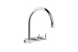 Yokato Wall Set with 235mm Swivel Spout, Backplate and Installation Kit (Knurled Levers) (Chrome)
