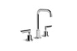 City Plus Basin Set with Square Swivel Spout and B Lever Taps (Chrome)