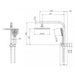 Vivid Slimline Compact Twin Shower (Matte Black) (Line Drawing)