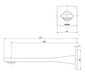 Teel Wall Bath Outlet 200mm (Line Drawing)