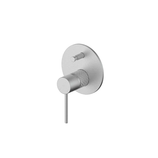 Textura Wall Mixer with Diverter in Brushed Stainless