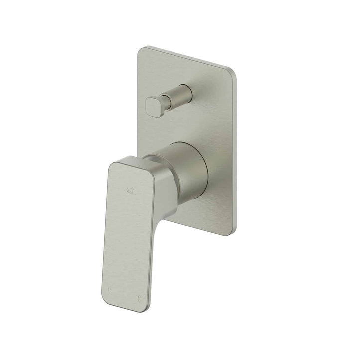 Swept Wall Mixer with Diverter in Brushed NIckel