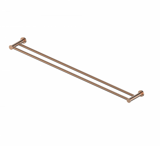 Reflect Double Towel Rail in Brushed Copper