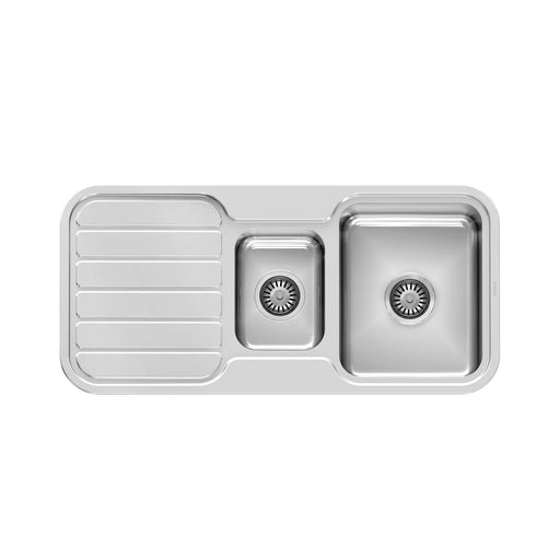 The 1000 Series Sinks without Tapholes can be installed with the Bowl on Either Side
