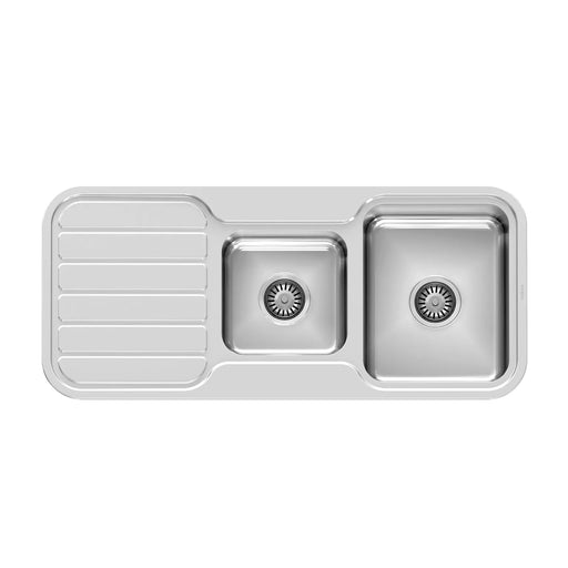 Phoenix Tapware | 1000 Series 1 and 3/4 Right or Left Hand Bowl Sink with Drainer and No Taphole