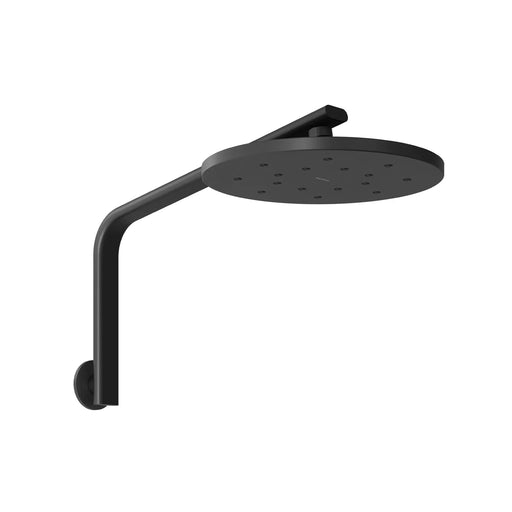 Oxley High Rise Shower Arm and Rose with LuxeXP in Matte Black