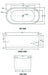 Schematics of Decina Elisi Freestanding Contour Spa Bath (Line Drawing with Dimension Specifications)