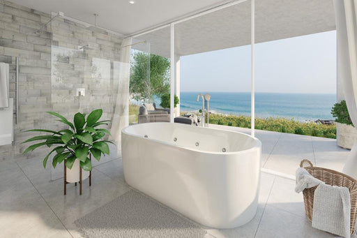 Decina Elisi Freestanding Contour Spa Bath in a Luxury Bathroom