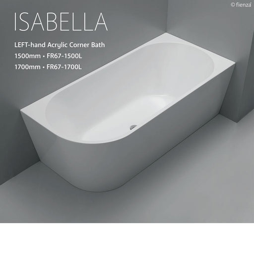 Fienza Isabella Corner Acrylic Bath Left Hand