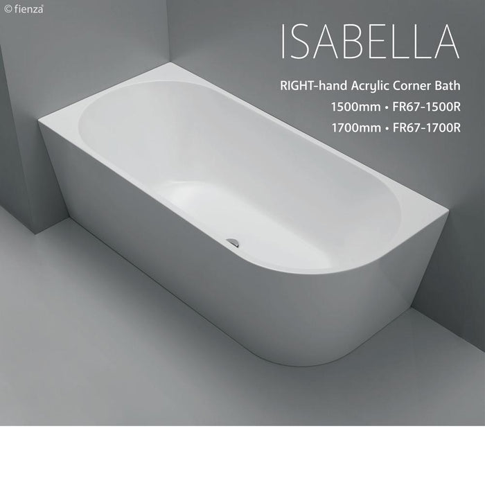 Fienza Isabella Corner Acrylic Bath Right Hand