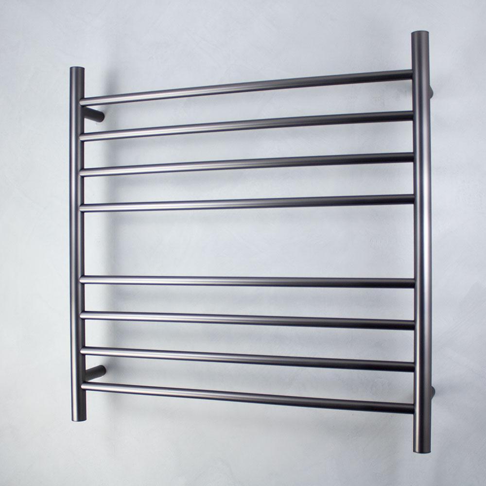 Radiant Heated Towel Rail Round 750x750 (Gun Metal) — The Bathroom Biz