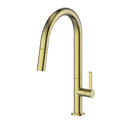 Greens Tapware Luxe Pull Down Sink Mixer in Brushed Brass