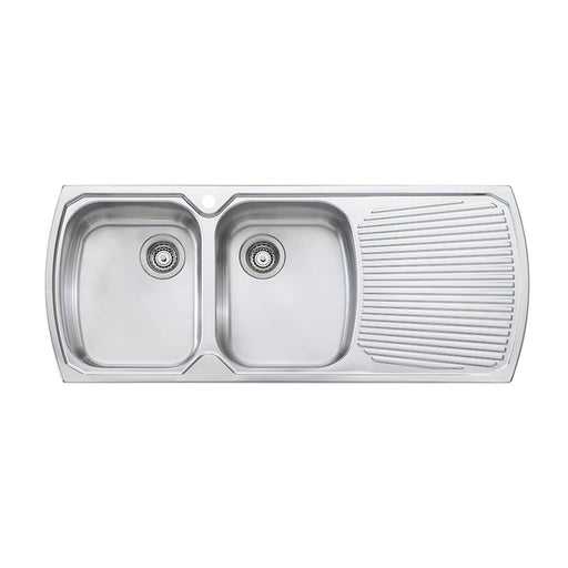 Oliveri Monet Double Bowl Topmount Sink with Drainer MO771 1TH