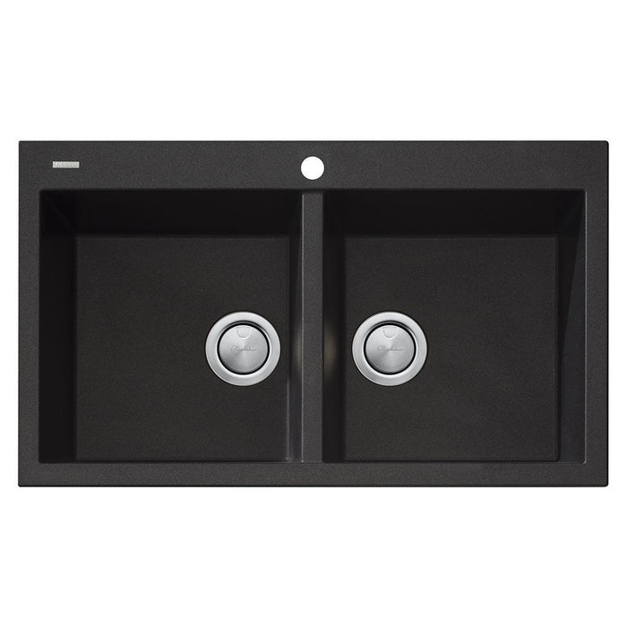 Oliveri Santorini Black Double Bowl Topmount Sink ST-BL1564