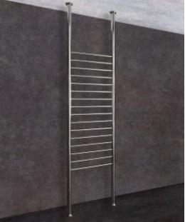Thermorail Floor to Ceiling Heated Towel Rail Round 16 Bars