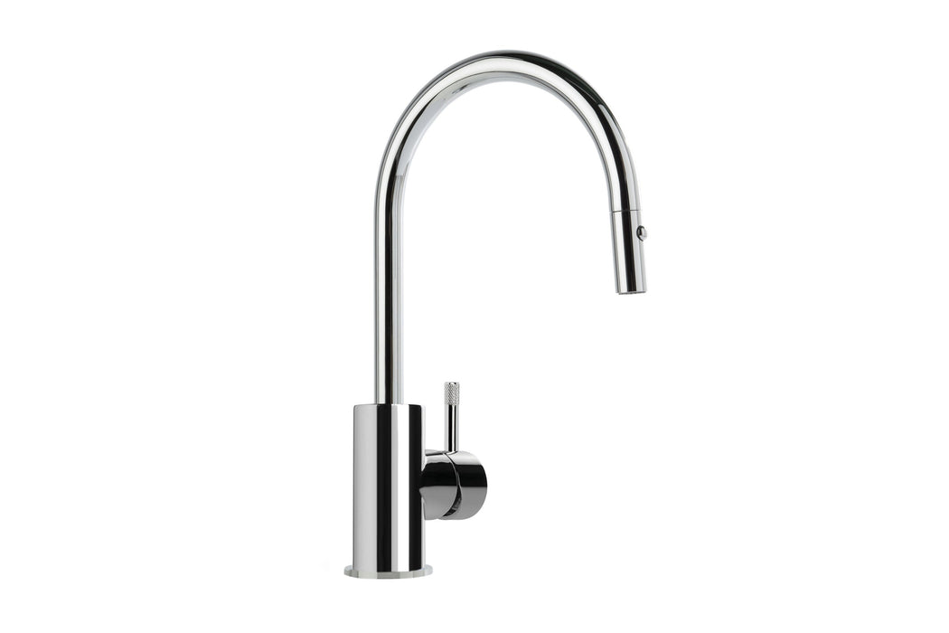 Yokato Kitchen Mixer with Pullout Spray and Knurled Lever (Chrome)